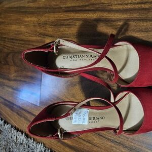 Red "suede looking" Heels